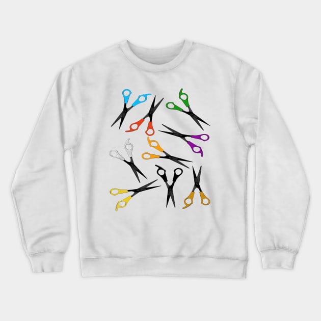 Colorful Scissors Art Crewneck Sweatshirt by piksimp